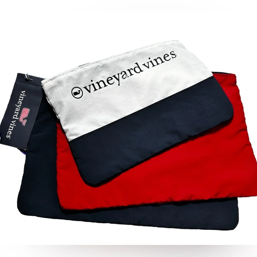 VINEYARD VINES THREE PIECE ON-THE-GO PACKABLE POUCH BAG SET.NWT.MSRP $49.50